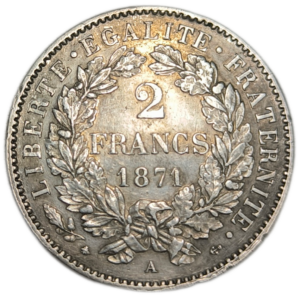 IIIème République, 2 francs Cérès avec légende 1871 Paris