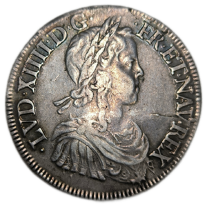 Louis XIV, écu à la mèche longue 1653 Dijon