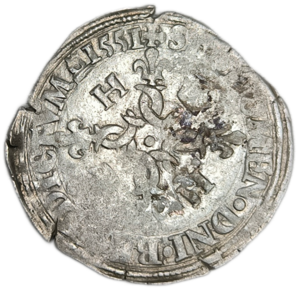 Henri II, douzain aux croissants 1551 Caen