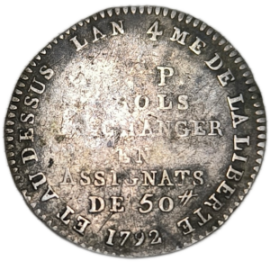 Monnaie de confiance, 10 sols de Lefèvre Lesage et Cie 1792 Paris