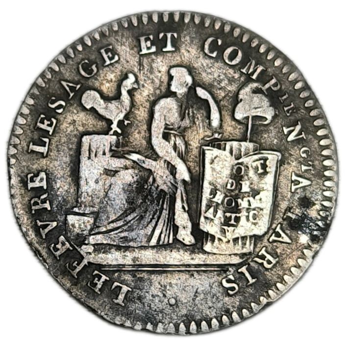 Monnaie de confiance, 10 sols de Lefèvre Lesage et Cie 1792 Paris