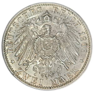 Bade, Frédéric 1er, 2 mark, noces d&rsquo;or 1906 Karlsruhe