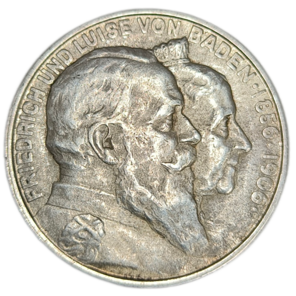 Bade, Frédéric 1er, 2 mark, noces d'or 1906 Karlsruhe