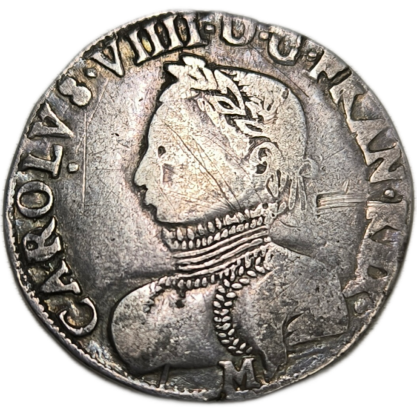 Charles IX, teston, 2ème type 1565 Toulouse
