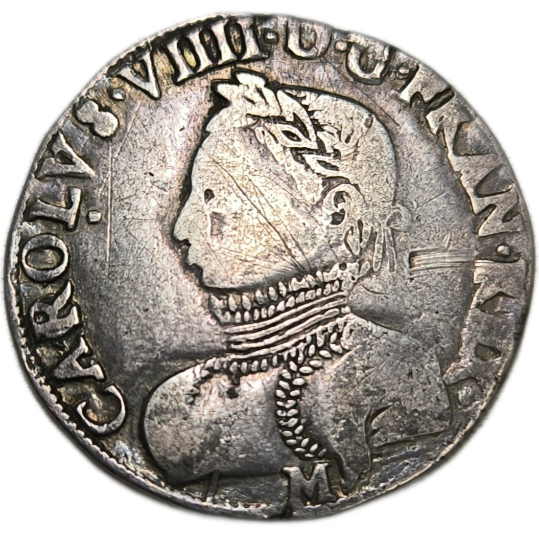Charles IX, teston, 2ème type 1565 Toulouse