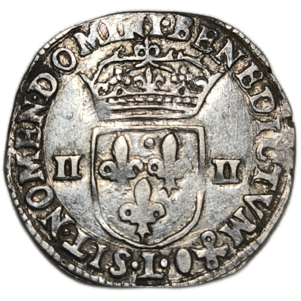 Henri IV, quart d'écu à la croix feuillue 1608 Bayonne