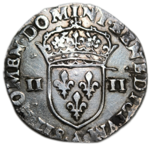 Charles X (la ligue), quart d’écu à la croix de face 1590 Paris
