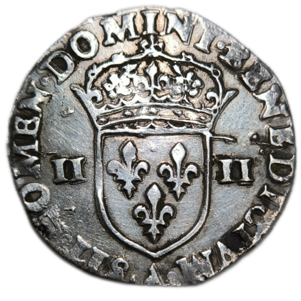 Charles X (la ligue), quart d'écu à la croix de face 1590 Paris