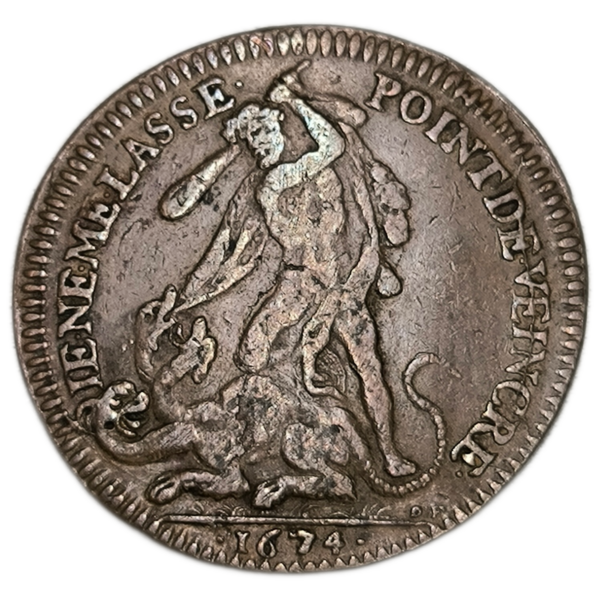 Jeton Louis XIV, Hercule terrassant l'Hydre de Lerne 1674