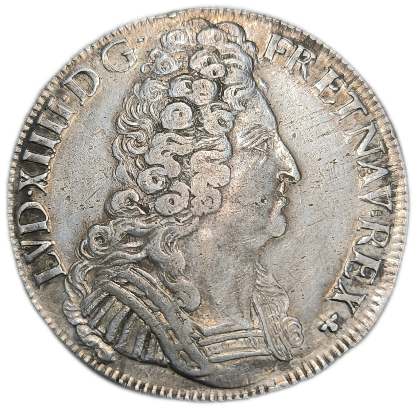 Louis XIV, écu aux trois couronnes 1710 Tours