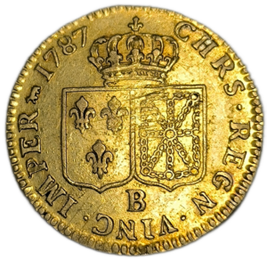 Louis XVI, Louis d&rsquo;or à la tête nue 1787 Rouen