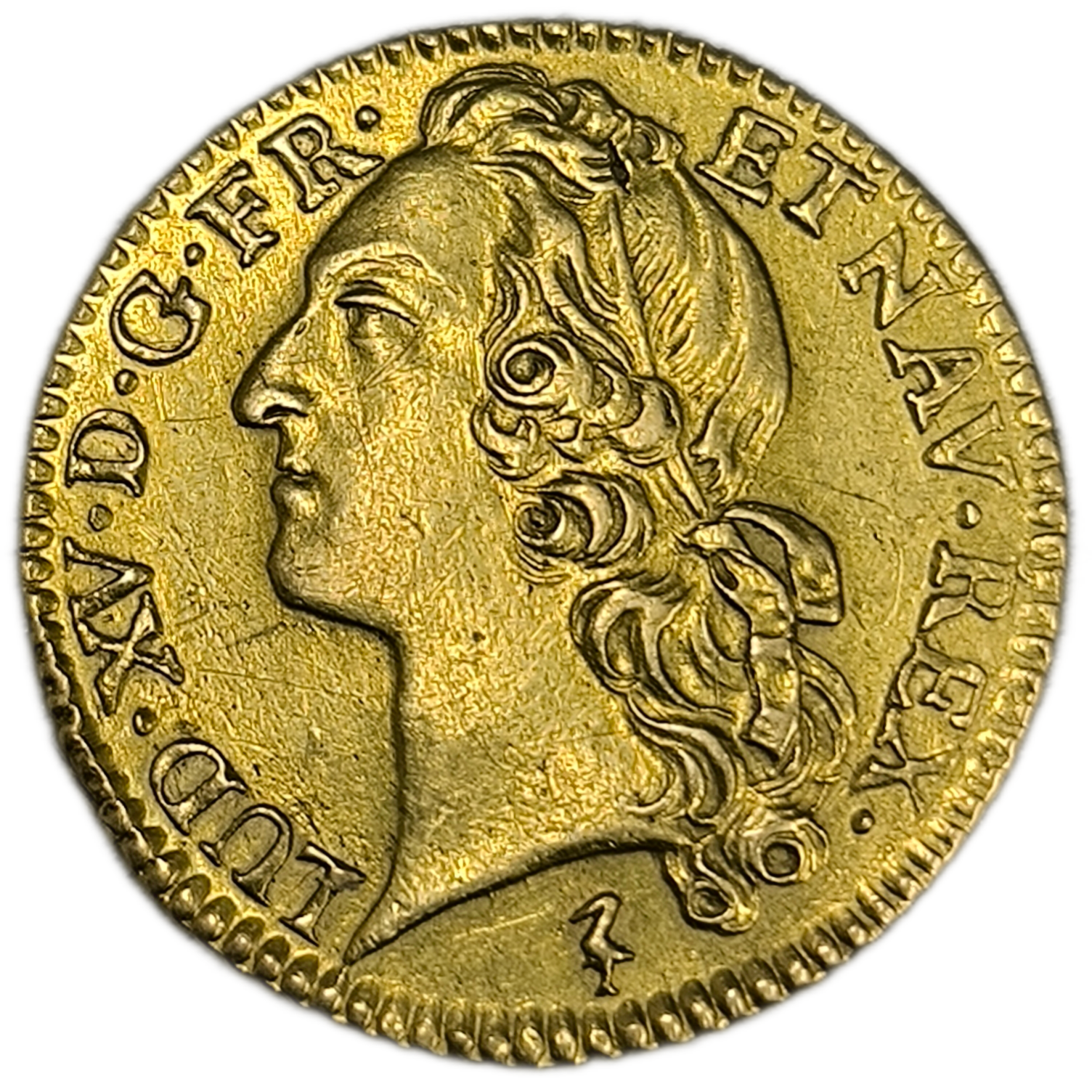 Louis XV, Louis d'or au bandeau 1748 Lille