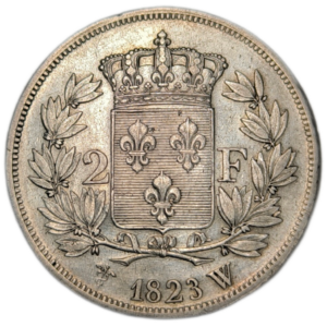 Louis XVIII, 2 francs 1823 Lille