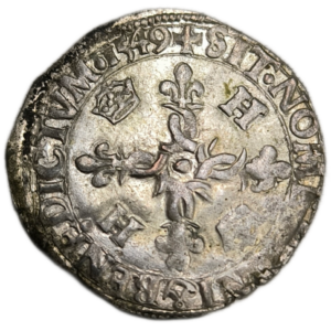 Henri II, douzain aux croissants 1549 Rouen