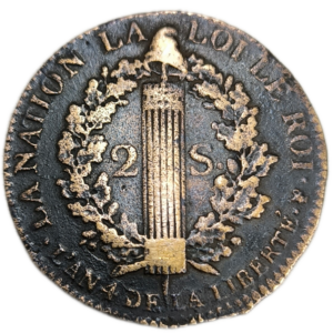 Constitution, 2 sols type François 1792 La Rochelle
