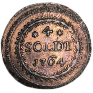 République Corse, Pascal Paoli, 4 soldi 1764 Murato