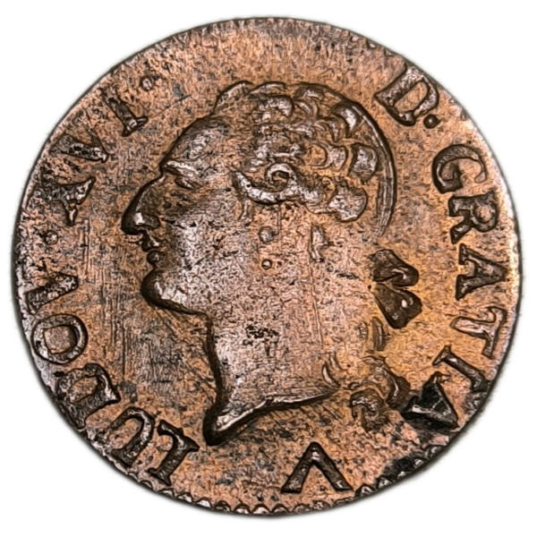 Louis XVI, liard 1782 Lille