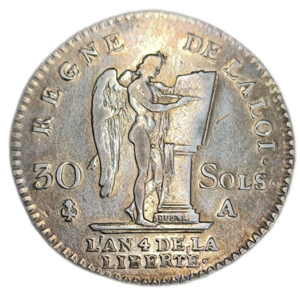 Constitution, 30 sols au génie, type François 1792 Paris