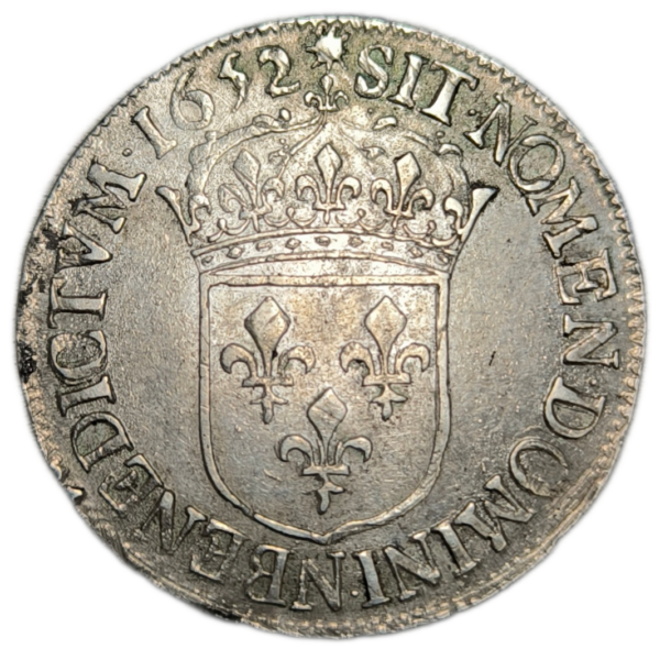 Louis XIV, demi-écu à la mèche longue 1652 Montpellier