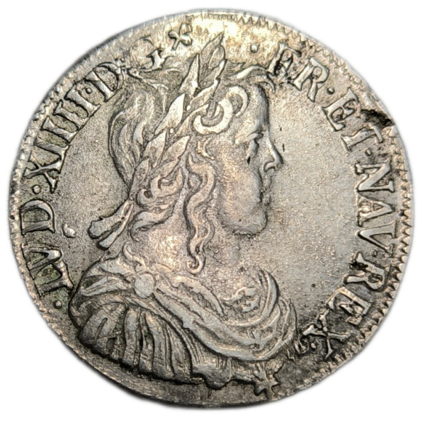 Louis XIV, demi-écu à la mèche longue 1652 Montpellier