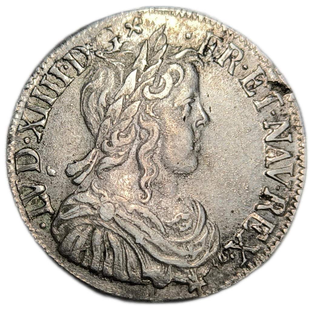 Louis XIV, demi-écu à la mèche longue 1652 Montpellier