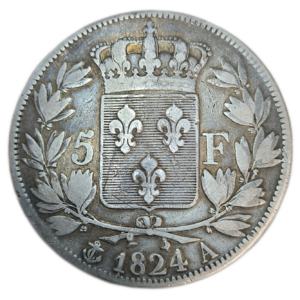 Charles X, 5 francs, 1er type 1824 Paris