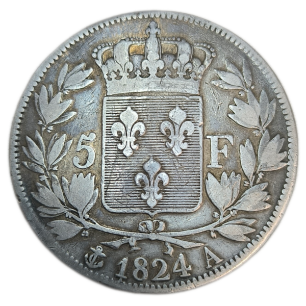 Charles X, 5 francs, 1er type 1824 Paris