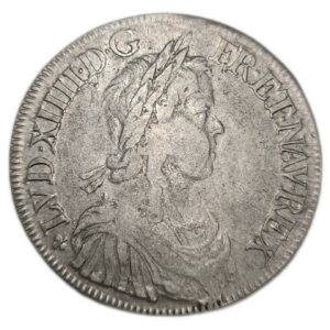 Louis XIV, écu à la mêche longue 1647 Angers