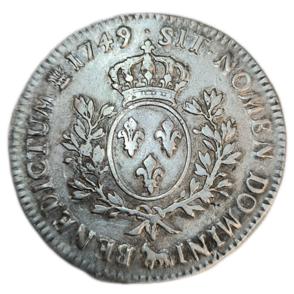 Louis XV, écu de Béarn au bandeau 1749 Pau