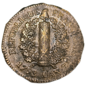 Convention, siège de Mayence, 5 sols 1793 Mayence