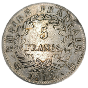Napoléon 1er, 5 francs Napoléon empereur, empire français 1812 Bayonne