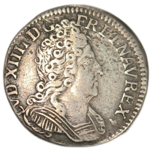 Louis XIV, dixième d’écu aux trois couronnes 1711 Reims