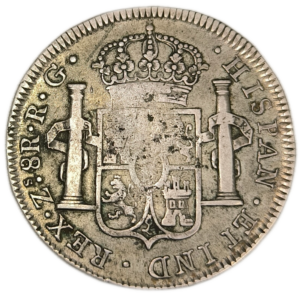 Ferdinand VII, 8 réales R.G 1820 Zacatecas