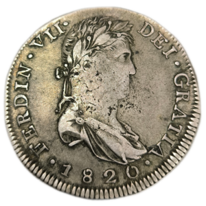 Ferdinand VII, 8 réales R.G 1820 Zacatecas