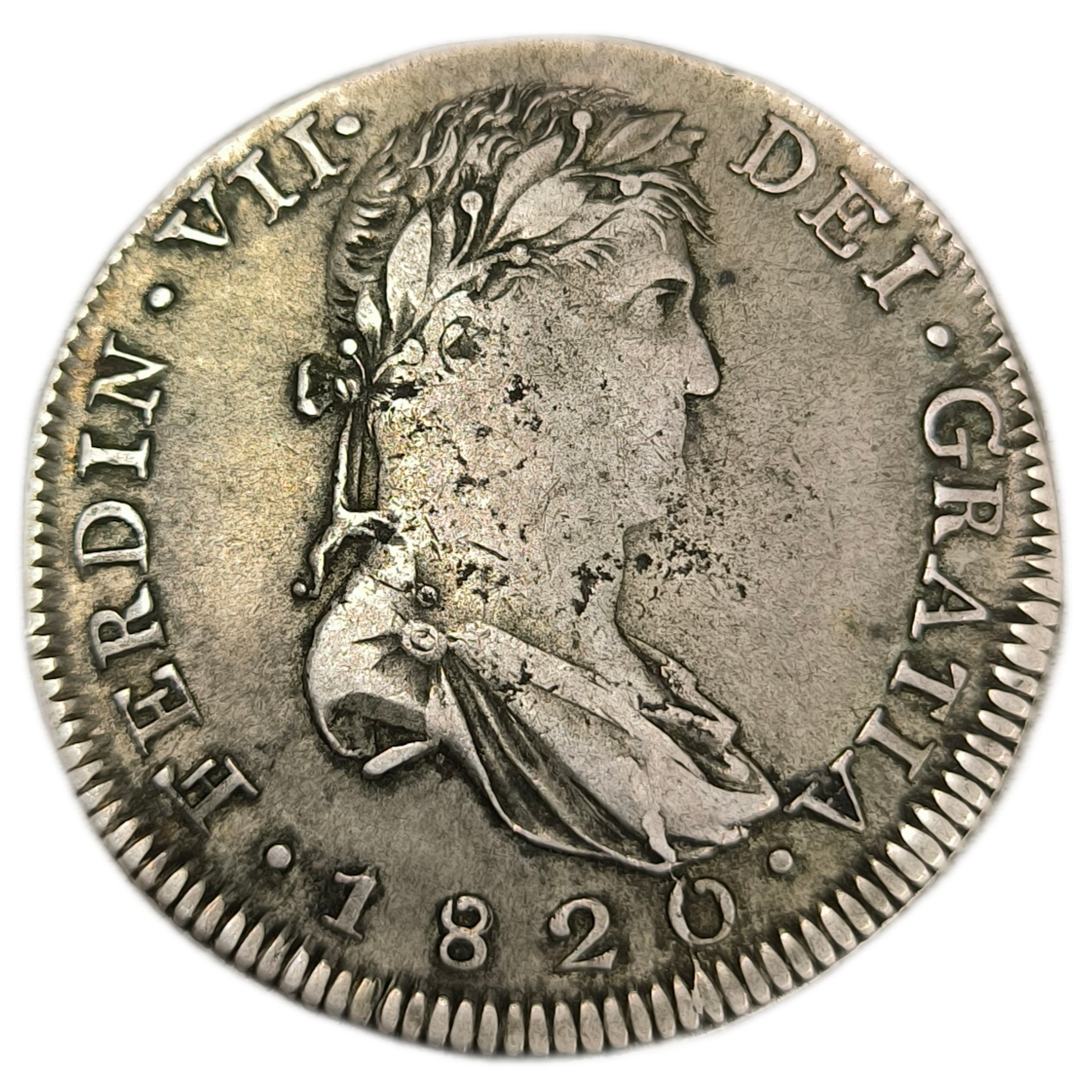 Ferdinand VII, 8 réales R.G 1820 Zacatecas