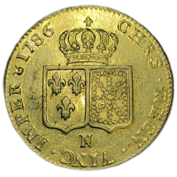 Louis XVI, double louis d'or à la tête nue 1786 Montpellier