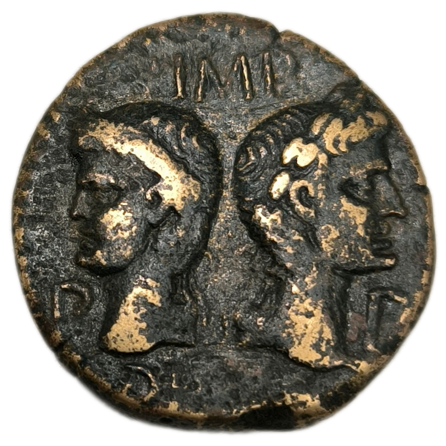 Nemausus / Nîmes, Auguste et Agrippa, dupondius de Nîmes