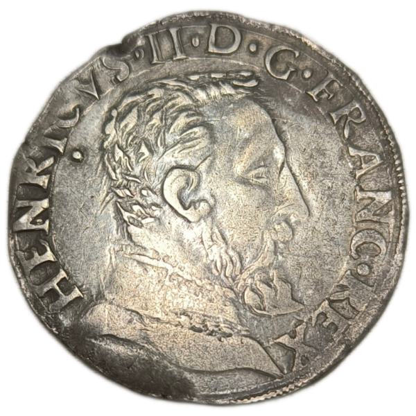 Henri II, teston à la tête nue, 1er type 1554 Toulouse