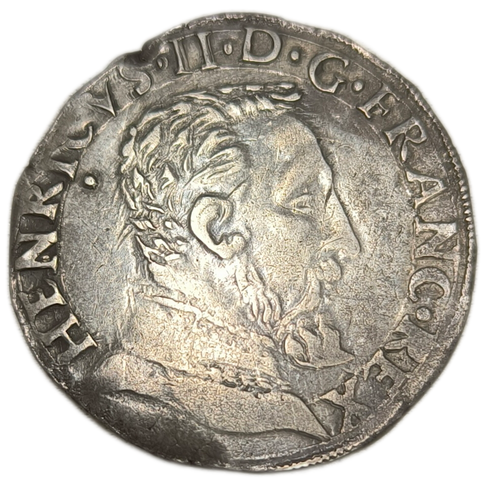 Henri II, teston à la tête nue, 1er type 1554 Toulouse
