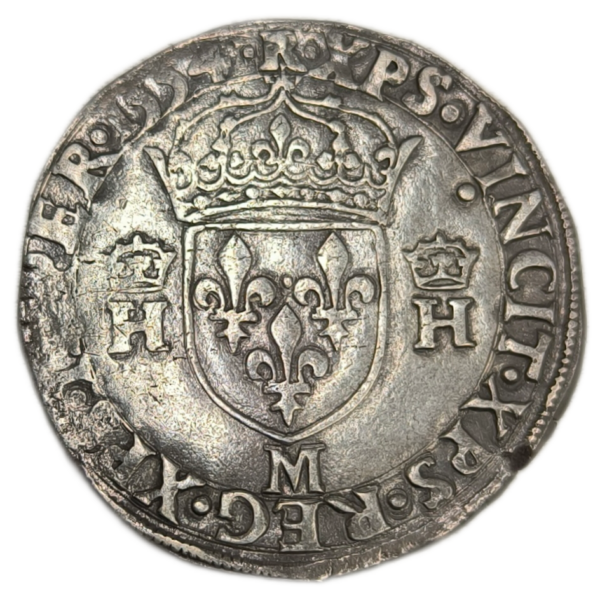 Henri II, teston à la tête nue, 1er type 1554 Toulouse