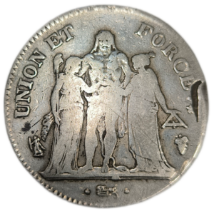 Directoire, 5 francs union et force An 5 Perpignan