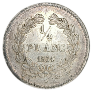Louis-Philippe 1er, quart de franc 1834 Lille