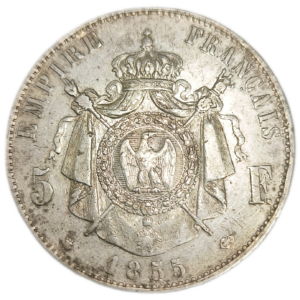 Napoléon III, 5 francs tête nue 1855 Strasbourg