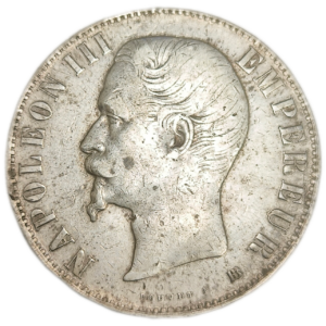 Napoléon III, 5 francs tête nue 1855 Strasbourg