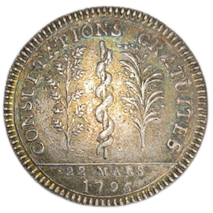 Jeton, Directoire, société de médecine de Paris 1796 Paris