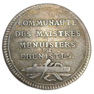 Jeton, Louis XV, communauté des maistres menuisiers et ébenistes 1748
