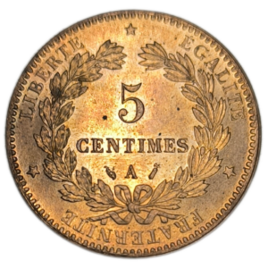 IIIème République, 5 centimes Cérès 1888 Paris