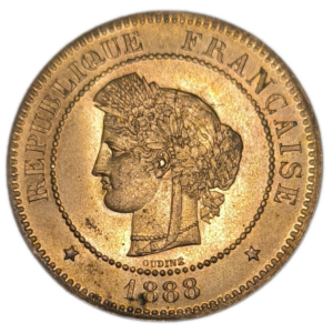 IIIème République, 5 centimes Cérès 1888 Paris