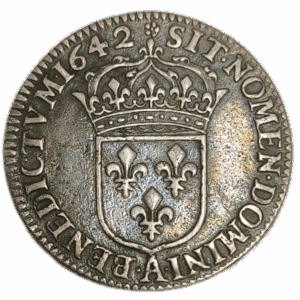 Louis XIII, douzième d’écu, buste drapé et cuirassé 1642 Paris