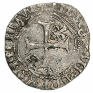 Louis XI, petit blanc à la couronne Saint-Lô